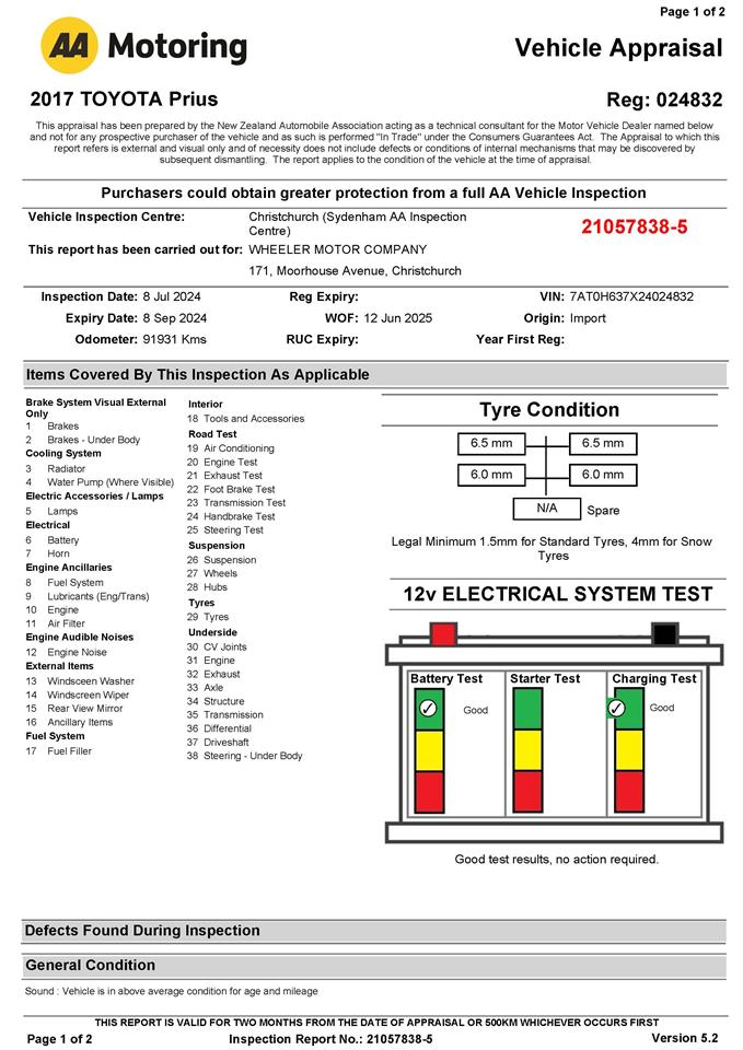 Wheeler Motor Company -#26259 2017 Toyota PRIUS